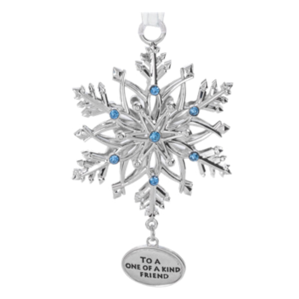 Assorted Snowflake With Saying Dangle Ornament, INDIVIDUALLY SOLD