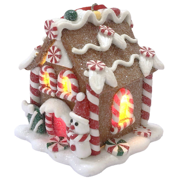 Assorted LED Gingerbread House Ornament, INDIVIDUALLY SOLD