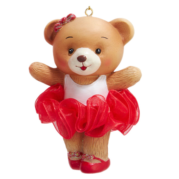 Assorted Teddy Bear In Red Tutu Ornament, INDIVIDUALLY SOLD