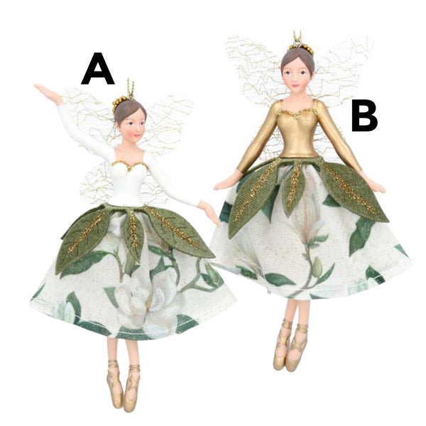 Assorted Fairy In Magnolia Skirt Ornament, INDIVIDUALLY SOLD