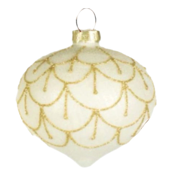 Assorted Gold & White Swag Ball, INDIVIDUALLY SOLD