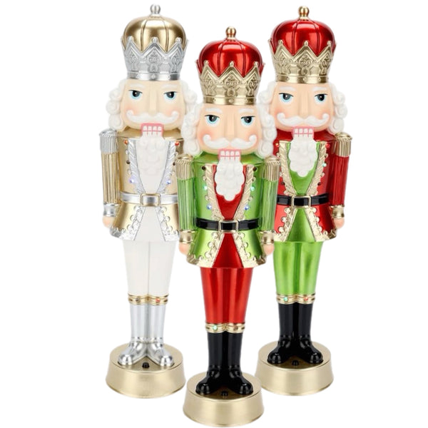 Assorted LED Musical Nutcracker Figurine, INDIVIDUALLY SOLD