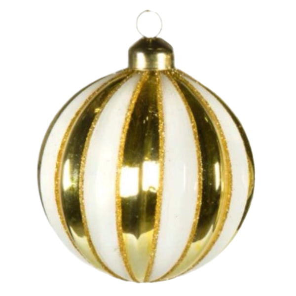 Assorted Gold & White Striped Ball, INDIVIDUALLY SOLD