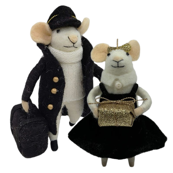 Assorted Mouse In Black Outfit Ornament, INDIVDIAULLY SOLD