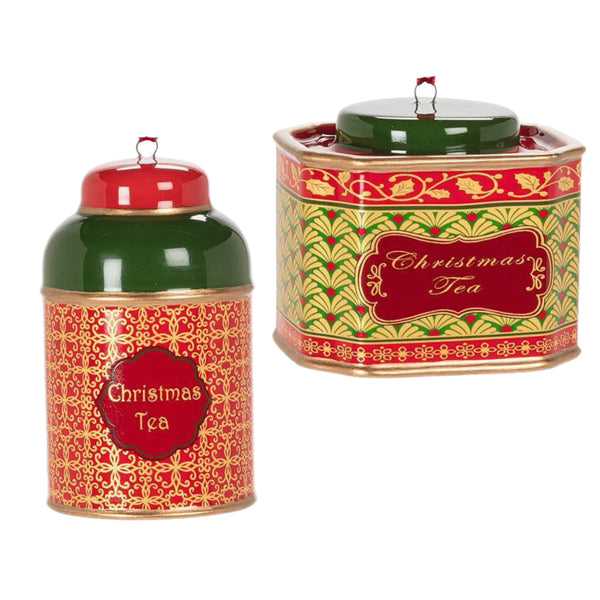 Assorted Tea Tin Ornament, INDIVIDAULLY SOLD