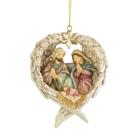 Holy Family In Wings Ornament