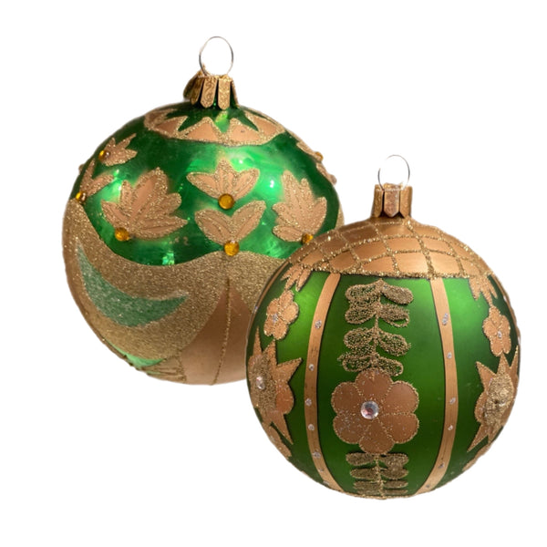 Assorted Green Flower Ball, Ornament