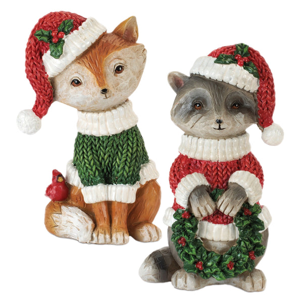 Assorted Woodland Animal In Sweater Figurine, INDIVIDUALLY SOLD