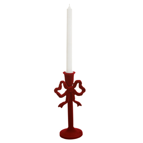 Assorted Burgundy Bow Taper Candle Holder, INDIVIDUALLY SOLD