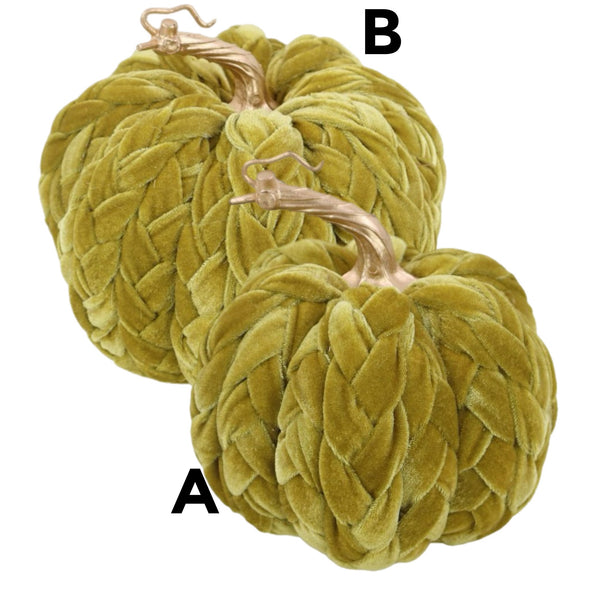 Assorted Chartreuse Braided Pumpkin, INDIVIDUALLY SOLD