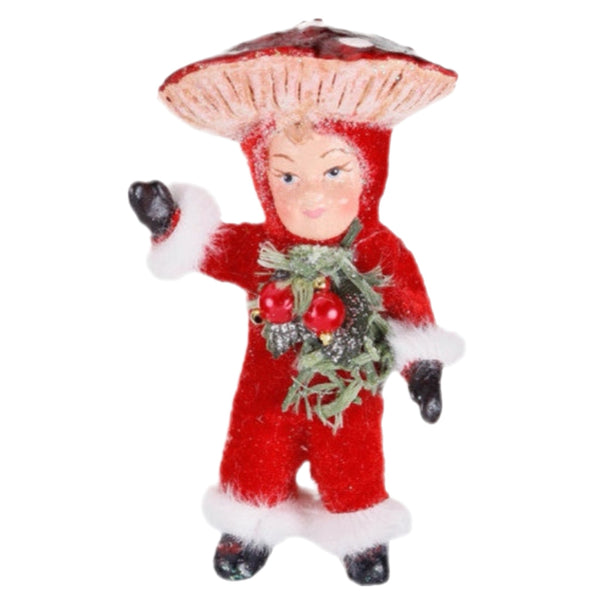 Assorted Boy In Mushroom Hat Ornament, INDIVIDUALLY SOLD