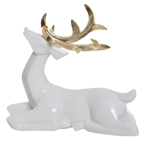 Assorted White Reindeer Figurine, INDIVIDUALLY SOLD