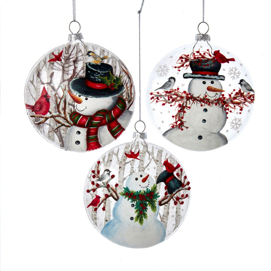 Assorted Snowman Disc Ornament, INDIVIDUALLY SOLD