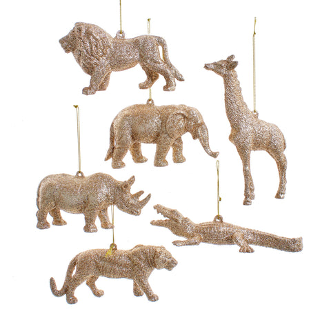 Assorted Glitter Zoo Animal Ornament, INDIVIDUALLY SOLD