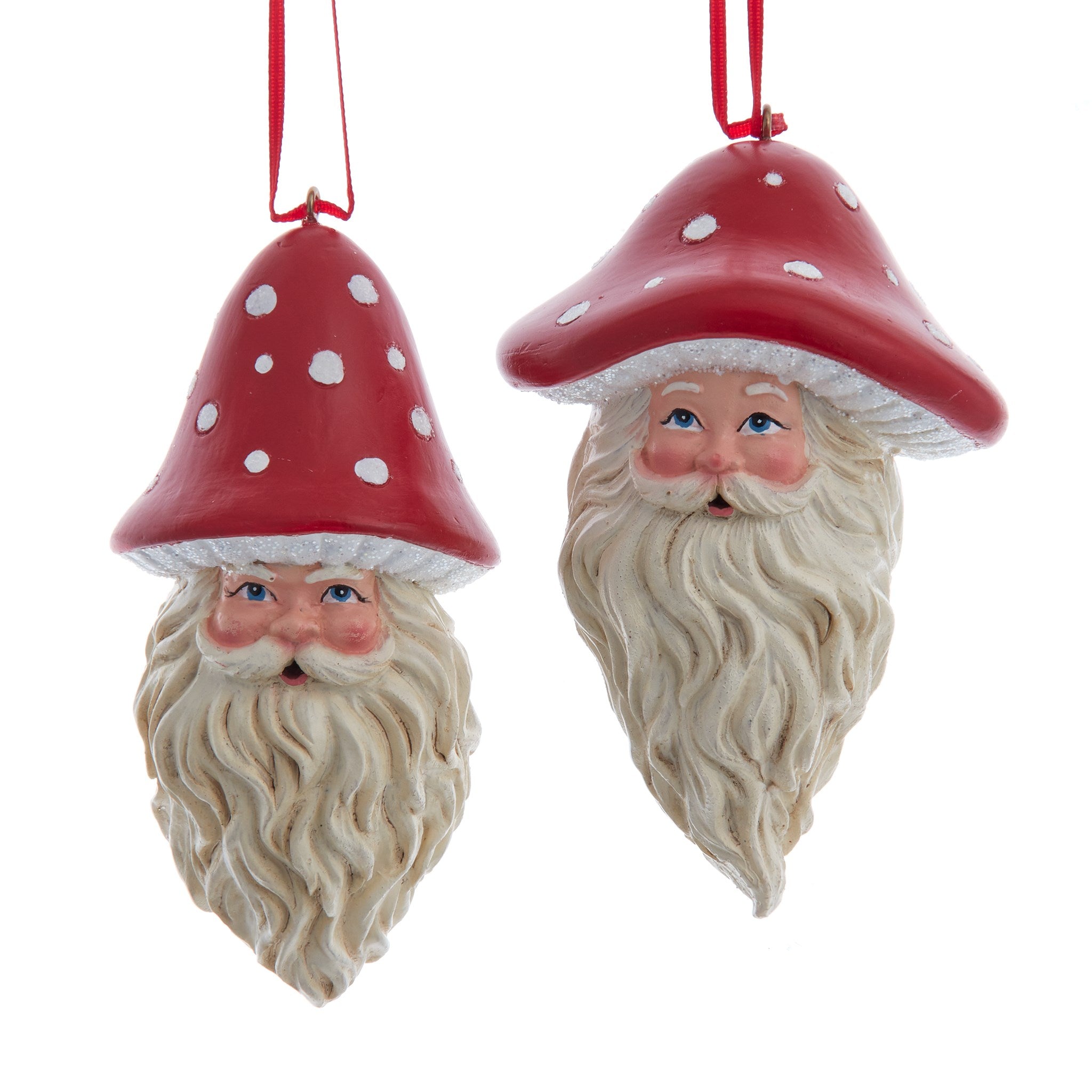 Assorted Santa With Mushroom Hat Ornament, INDIVIDUALLY SOLD