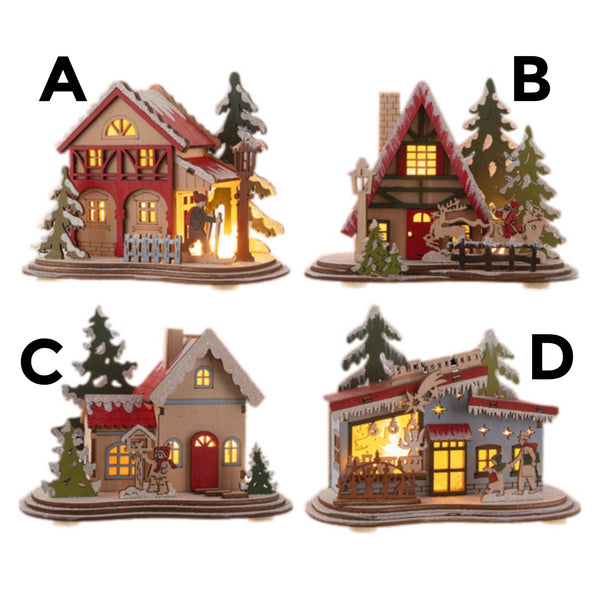 Assorted LED House Figurine, INDIVIDUALLY SOLD