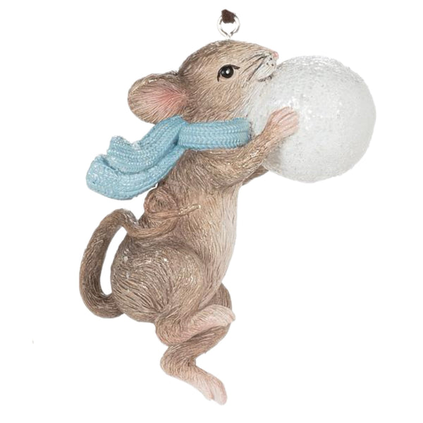 Assorted Woodland Animal With Snowball Ornament, INDIVIDUALLY SOLD