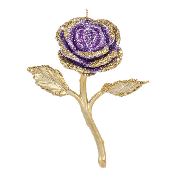 Assorted Purple Rose Ornament, INDIVIDUALLY SOLD