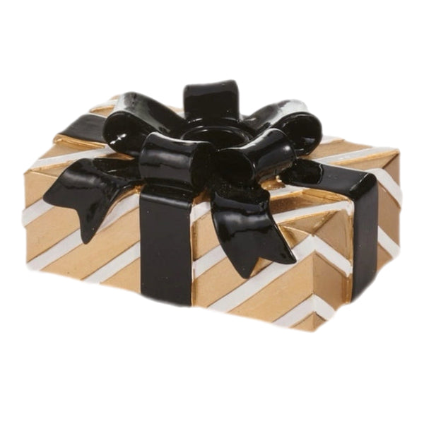 Assorted Gold & Black Giftbox Tapper Candle Holder, INDIVIDUALLY SOLD