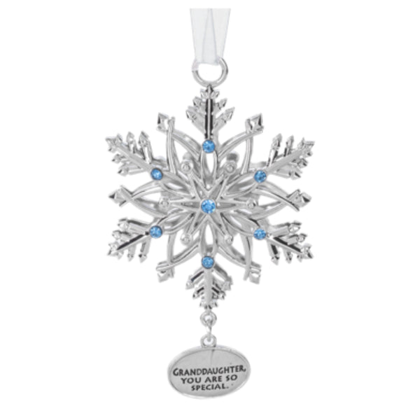 Assorted Snowflake With Saying Dangle Ornament, INDIVIDUALLY SOLD