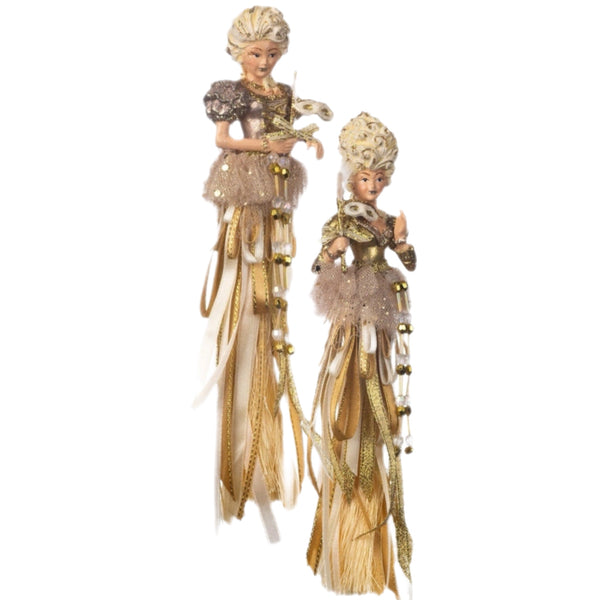 Assorted Cream Lady Tassel Ornament, INDIVIDUALLY SOLD