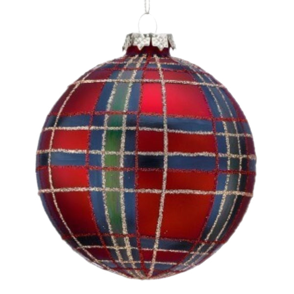 Assorted Red Plaid Ball, INDIVIDUALLY SOLD