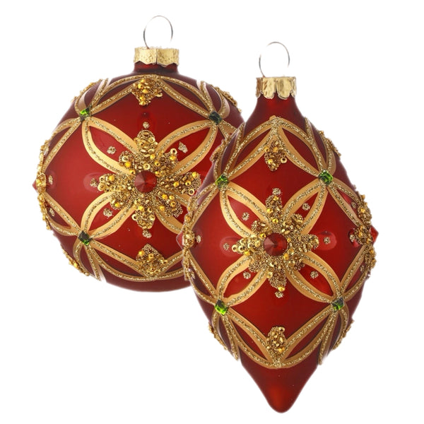 Assorted Red & Gold Gem Ball, INDIVIDUALLY SOLD