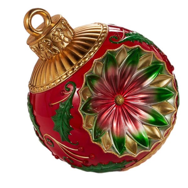 Assorted Red Poinsettia Reflector Figurine, INDIVIDUALLY SOLD