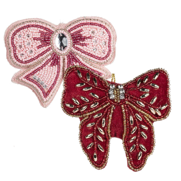 Assorted Beaded Bow Ornament, INDIVIDUALLY SOLD