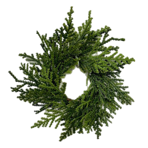 6" Real Touch Cedar Taper Candle Ring