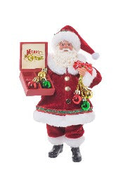 Santa Holding Ornaments Figurine
