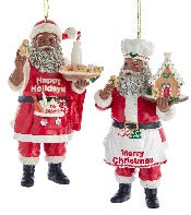 Assorted African Chef Santa Ornament, INDIVIDUALLY SOLD