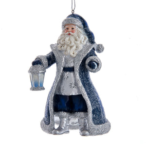 Blue And Silver Santa Ornament