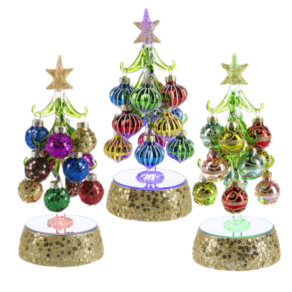 Assorted Gold Base Tree With Balls Figurine, INDIVIDUALLY SOLD