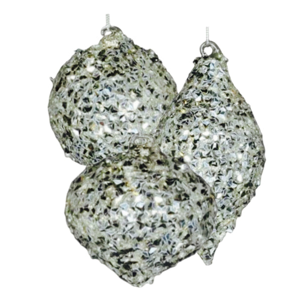 Assorted Silver Iced Ball, INDIVIDUALLY SOLD