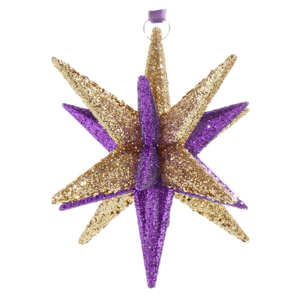 Assorted Purple & Gold Starburst Star Ornament, INDIVIDUALLY SOLD