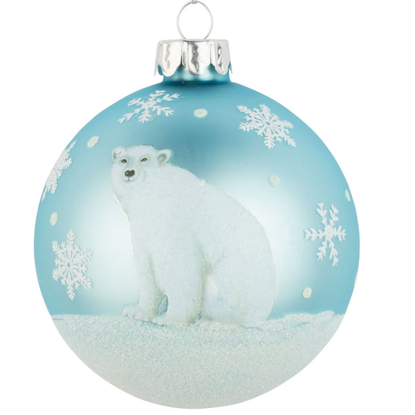 Assorted Light Blue With Snowflakes Ball, INDIVIDUALLY SOLD