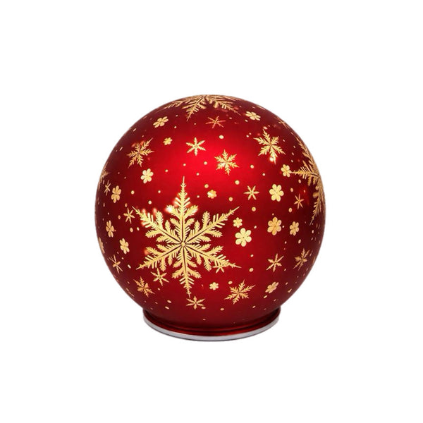Assorted Burgundy LED Snowflake Ball, INDIVIDUALLY SOLD