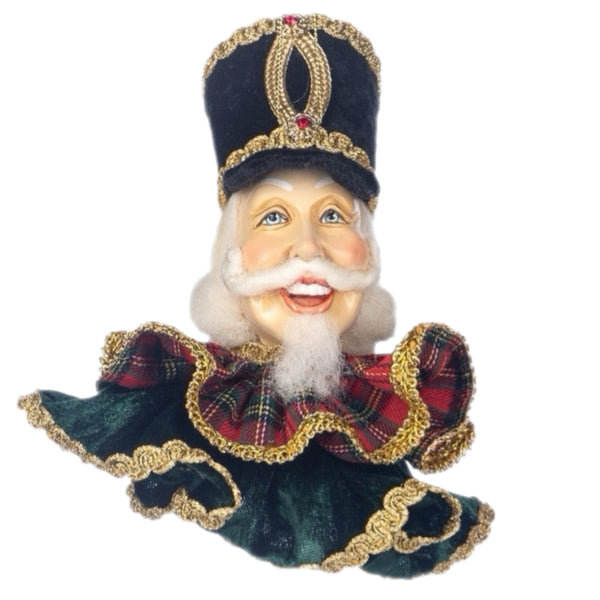 Assorted Tartan Nutcracker Head Ornament, INDIVIDUALLY SOLD