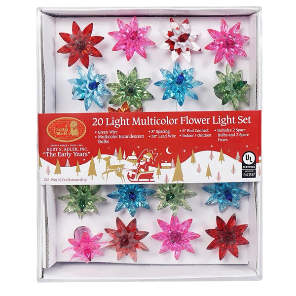 20 Multicoloured Flower Lights  INDOOR
