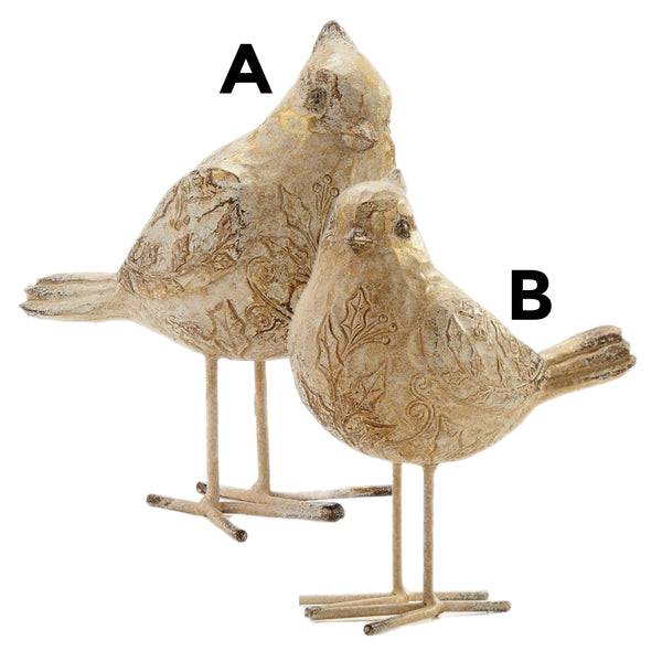 Assorted Gold Bird With Holly Design Figurine, INDIVIDUALLY SOLD
