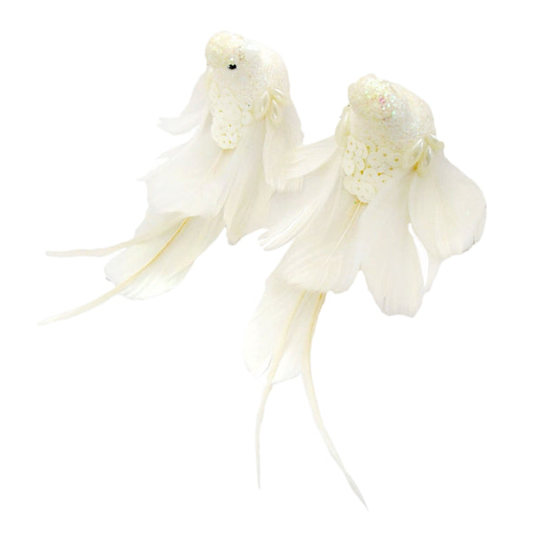 Assorted White Sequins Clip On Bird Ornament, INDIVIDUALLY SOLD