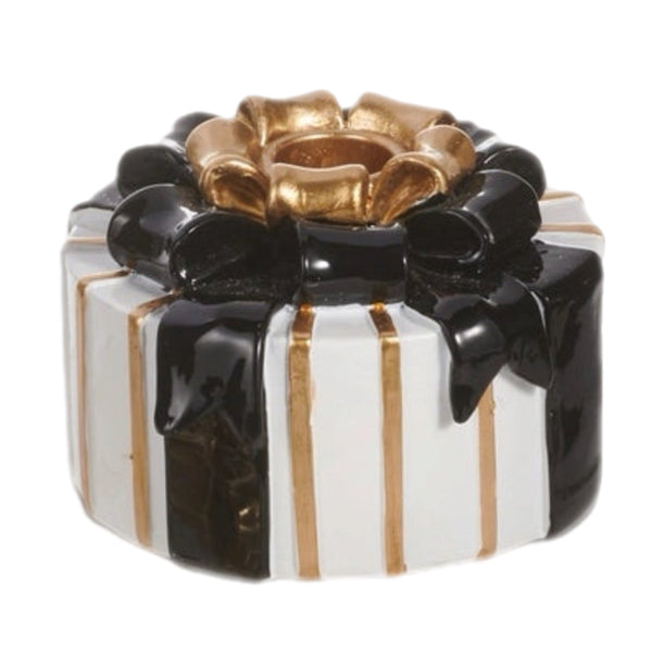 Assorted Gold & Black Giftbox Tapper Candle Holder, INDIVIDUALLY SOLD
