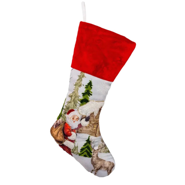 Assorted 21" Christmas Scene Stocking, INDIVIDUALLY SOLD