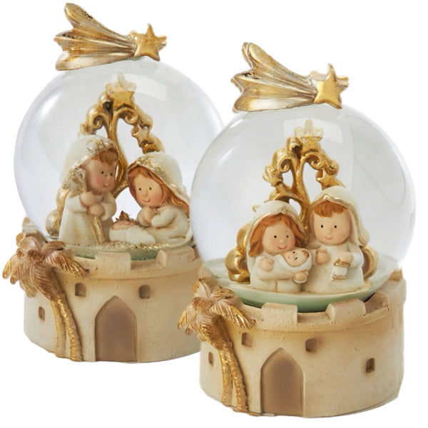 Assorted Gold Nativity Scene Snowglobe, INDIVIDUALLY SOLD