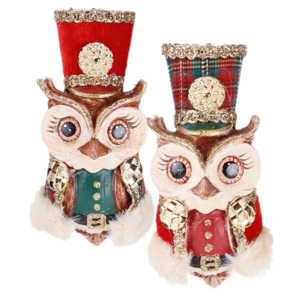 Assorted Owl Nutcracker Ornament, INDIVIDUALLY SOLD