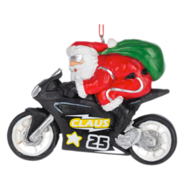 Assorted Santa On Motorcycle Ornament, INDIVIDUALLY SOLD