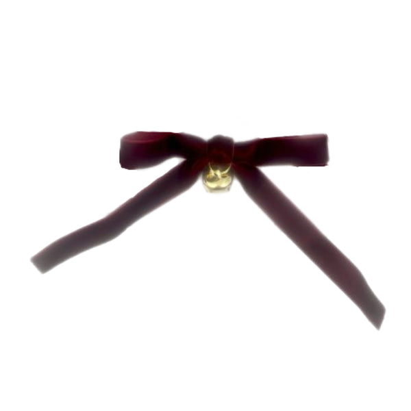 Burgundy Bows With Bell, Set of 6