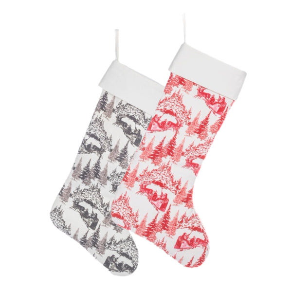 Assorted 20" Christmas Scene Stocking, INDIVIDUALLY SOLD