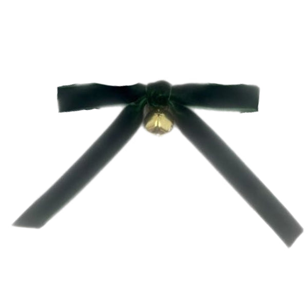 Green Bows With Bell, Set of 6
